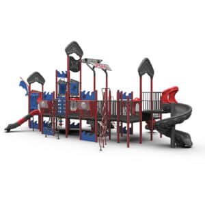 industrial playground set with installation