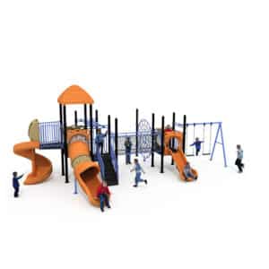 outdoor swing and slide set