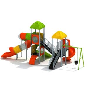outdoor playset with tube slide
