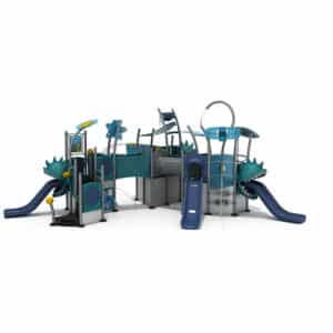 outdoor play gym with sprinkler