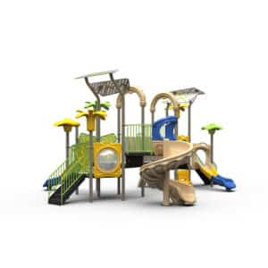 backyard playground with installation